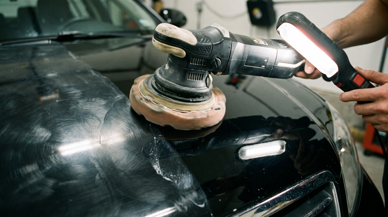 Machine polisher on paintwork